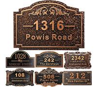 Placca personalizzata per l'indirizzo della casa 12" numeri fusi per l'esterno Nome della strada personalizzato Indirizzo segno piastra vintage per la cassetta postale porta camera classica parete