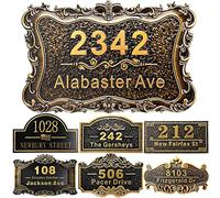 Placca personalizzata per l'indirizzo della casa 12" numeri fusi per l'esterno Nome della strada personalizzato Indirizzo segno piastra vintage per la cassetta postale porta camera classica parete