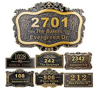 Placca personalizzata per l'indirizzo della casa 12" numeri fusi per l'esterno Nome della strada personalizzato Indirizzo segno piastra vintage per la cassetta postale porta camera classica parete