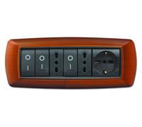 PLACCA PLACCHETTA COLORE LEGNO CHIARO 7 MODULI ECL2987LC ELETTROCANALI LIFE
