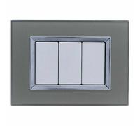 PLACCA PLACCHETTA COMPATIBILE VETRO BTICINO MATIX SUPPORTO 3 4 6 MODULI TASTI
