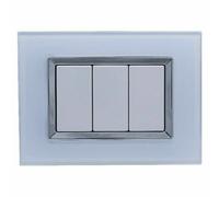 PLACCA PLACCHETTA COMPATIBILE VETRO BTICINO MATIX SUPPORTO 3 4 6 MODULI TASTI
