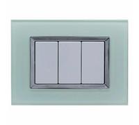 PLACCA PLACCHETTA COMPATIBILE VETRO BTICINO MATIX SUPPORTO 3 4 6 MODULI TASTI