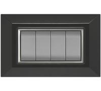 Placca Plain Feb Elettrica 4 Posti Colore Nero - Materiale Elettrico Feb Elettri