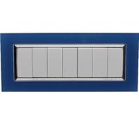 Placca Plexi 506 7M Moduli Blu Capri Plexiglass Compatibile con Bticino Living
