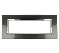 A2ZWORLD Placca Plexi 7M Effetto Vetro Cristallo Compatibile con Bticino Living Acciaio Scuro
