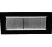 Placca Plexi 7M Moduli 506 Nera Plexiglass Compatibile Bticino Living
