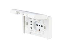 POLY POOL - PP6097X Kit Incasso da Esterno Premontato con Doppia Presa Impermeabile - da Muro con Presa Bivalente e Schuko Pluristandard