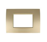 Placca Quadra 3M Con 3 Posti Per Scatola 503 Compatibile Con Bticino Living (ORO)