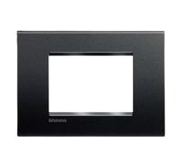Placca Quadra LivingLight Bticino Antracite 3 Moduli Tecnopolimero LNA4803AR (1)