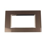 Placca Quadrata In Vetro Temperato MBL 4M Grigio Compatibile Bticino Living BLN8