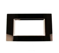 Placca Quadrata In Vetro Temperato MBL 4M Nero Compatibile Bticino Living BLN844