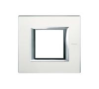 Placca rettangolare 2 moduli - specchio acidato - materiale vetro