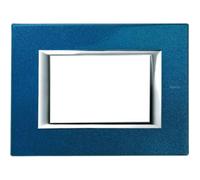 Placca Rettangolare 3 Moduli Blu Meissen Bticino In Metallo