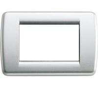 Placca Vimar Idea Rondo 3 Moduli Argento metallizzato 16753.21