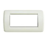 Vimar - serie Idea, placca Rondò in metallo, a 4 moduli, colore avorio