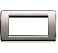Vimar 16754.31 Placca Rond 4 moduli Metallo Cromo Nero