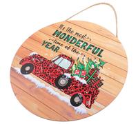 Placca rotonda di Natale, placca per porta d'ingresso, ciondolo per porta di