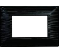 PLACCA SATINATA COMPATIBILE CON SERIE BTICINO MATIX 3-4-6 MODULI COLORI ASSORTITI (3 MODULI, NERO)