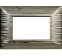 PLACCA SATINATA COMPATIBILE CON SERIE BTICINO MATIX 3-4-6 MODULI COLORI ASSORTITI (3 MODULI, ORO)