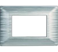 PLACCA SATINATA COMPATIBILE CON SERIE BTICINO MATIX 3-4-6 MODULI COLORI ASSORTITI (3 MODULI, SILVER)