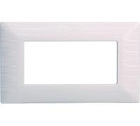 PLACCA SATINATA COMPATIBILE CON SERIE BTICINO MATIX 3-4-6 MODULI COLORI ASSORTITI (4 MODULI, BIANCO)