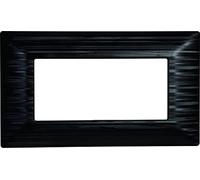 PLACCA SATINATA COMPATIBILE CON SERIE BTICINO MATIX 3-4-6 MODULI COLORI ASSORTITI (4 MODULI, NERO)