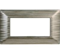 PLACCA SATINATA COMPATIBILE CON SERIE BTICINO MATIX 3-4-6 MODULI COLORI ASSORTITI (4 MODULI, ORO)