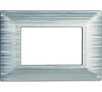 PLACCA SATINATA COMPATIBILE CON SERIE BTICINO MATIX 3-4-6 MODULI COLORI ASSORTITI (4 MODULI, SILVER)