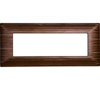 PLACCA SATINATA COMPATIBILE CON SERIE BTICINO MATIX 3-4-6 MODULI COLORI ASSORTITI (6 MODULI, BRONZO)