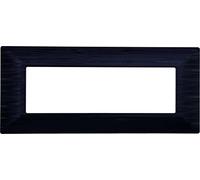 PLACCA SATINATA COMPATIBILE CON SERIE BTICINO MATIX 3-4-6 MODULI COLORI ASSORTITI (6 MODULI, NERO)