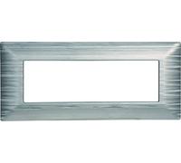 PLACCA SATINATA COMPATIBILE CON SERIE BTICINO MATIX 3-4-6 MODULI COLORI ASSORTITI (6 MODULI, SILVER)