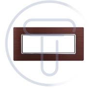 Placca serie Space, 7 moduli, alluminio, bronzo, compatibile BTicino Living
