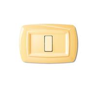 Placca serie Tondo', 1 modulo, plastica, giallo pastello, compatibile con BTicino Magic - Elettrocanali ECL2591PY
