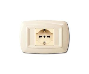 Placca serie Tondo', 1 modulo, UNEL, plastica, avorio, compatibile con BTicino Magic - Elettrocanali ECL2599A