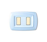Placca serie Tondo', 2 moduli, plastica, azzurro pastello, compatibile con BTicino Magic - Elettrocanali ECL2592PA