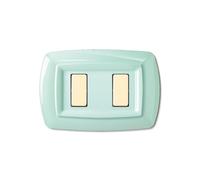 Placca serie Tondo', 2 moduli, plastica, verde pastello, compatibile con BTicino Magic - Elettrocanali ECL2592PG
