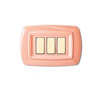 Placca serie Tondo', 3 moduli, plastica, arancione pastello, compatibile con BTicino Magic - Elettrocanali ECL2593PO
