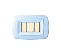 Placca serie Tondo', 3 moduli, plastica, azzurro pastello, compatibile con BTicino Magic - Elettrocanali ECL2593PA