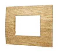 Placca serie Venus, 3 moduli, plastica, legno scuro, compatibile con Vimar Arke' - Ettroit VA83305