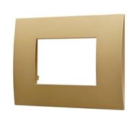 Placca serie Venus, 3 moduli, plastica, oro, compatibile con Vimar Arke' - Ettroit VA83311