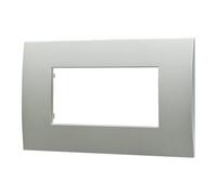 Placca serie Venus, 4 moduli, plastica, argento, compatibile con Vimar Arke' - Ettroit VA83406