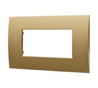 Placca serie Venus, 4 moduli, plastica, oro, compatibile con Vimar Arke' - Ettroit VA83411
