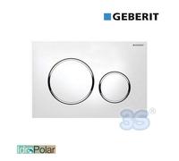 Placca Geberit Sigma20 RouBianco / Cromato Lucido Doppio Tasto | 115.882.KJ.1