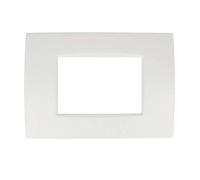 Placca Slim Sottile 3 4 7 Moduli Posti, Compatibile living Light Air Placche incasso Silver Nero Titanio Legno Radica Bronzo Oro (3 Moduli, Bianco cod.0)