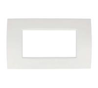 Placca Slim Sottile 3 4 7 Moduli Posti, Compatibile living Light Air Placche incasso Silver Nero Titanio Legno Radica Bronzo Oro (4 Moduli, Bianco cod.0)