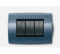 PLACCA A 3 POSTI IN METALLO ABB ELOS SOFT COLORE BLU MEDITERRANEO