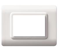 A.v.E. Placca tecnopolimero Sistema 44 44PY03B bianco, cornice bianca, 3 moduli
