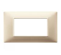 PLACCA TECNOPOLIMERI CHAMPAGNE 4 POSTI COMPATIBILE PLANA MAPP4P-MAPM6004-13 MAPAM