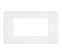 PLACCA TECNOPOLIMERI GEM BIANCO SPAZZOLATO 4 POSTI COMPATIBILE PLANA MAPP4P-MAPGEM-P6004SP-BI MAPAM